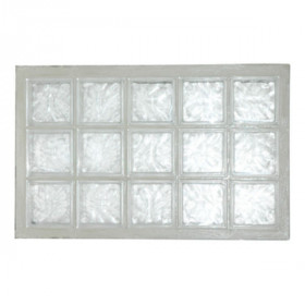 Panneau de 15 briques de verre La Rochère n°35 incolore, 67 x 107 cm 
