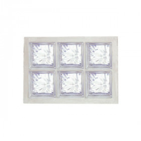 Panneau de 6 briques de verre La Rochère n°23 incolore, 47 x 67 cm