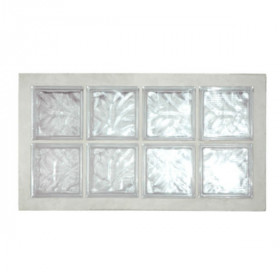 Panneau de 8 briques de verre La Rochère n°24 incolore, 47 x 87 cm 