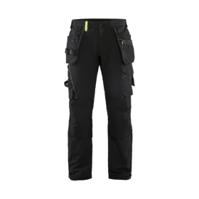 Pantalon de Travail Blaklader Stretch 4D 1522 Noir/Jaune fluo