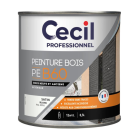 Peinture Bois Conditions Extrêmes Cecil PE B60 Blanc 0,5L