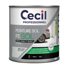 Peinture Sol Haute Resistance au Trafic Cecil PE SOL Gris Clair 0,5L