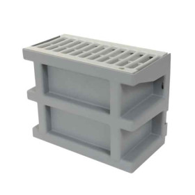 Courette d'aération Nicoll COUR7G couleur gris clair avec grille