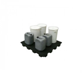 Plateforme Rétention 180l pour 2 Palettes Caillebotis Plastique Engels