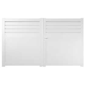 Portail Battant PVC Lames pleines Nancy Blanc, H 1,80
