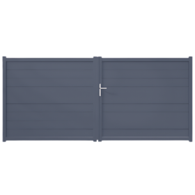 Portail Battant PVC Lames pleines Paris Gris 7016 Structuré H 1,40