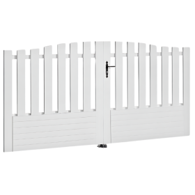 Portail Battant PVC Lames semi-ajourées Aix Blanc, H 1,45