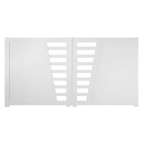 Portail Battant PVC Lames semi-ajourées Cannes Blanc, H 1,60