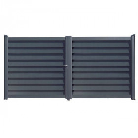 Portail Aluminium 2 battants Aluclin XL L.3 m x H.1,8 m Gris RAL7016