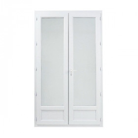 Porte Fenêtre PVC 2 Vantaux 225 x 120 cm Blanc