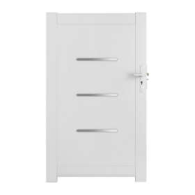 Portillon PVC Lames pleines Caen Blanc 9016, H 1,60 x 1 m