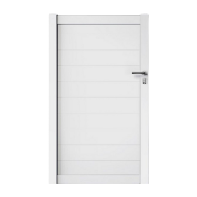 Portillon PVC Lames pleines Paris Blanc, H 1,60 x 1 m