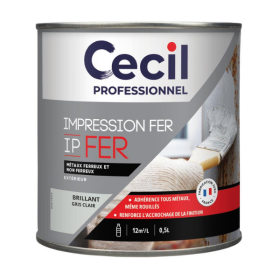 Primaire Metal Anti-Corrosion Cecil IP FER Gris Brillant 0,5L