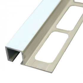 Profilé de Finition Carré Carrelage Aluminium Chromé Mat 10 mm x 2,5 m