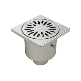 Siphon de Sol Inox Limatec 100x100 à sortie verticale 40 mm, H69 mm