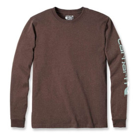 T-Shirt Carhartt Sleeve Logo L/S EK231 Mocha Heather
