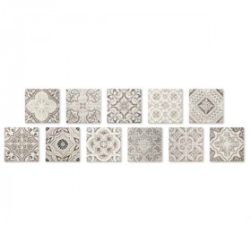 Carreau Carrelage Rabat Travertin Décoré TR09, 9,8 x 9,8 x 1 cm
