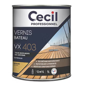 Vernis Bateau Bois Extérieurs Cecil VX4 03 Incolore Brillant 1L