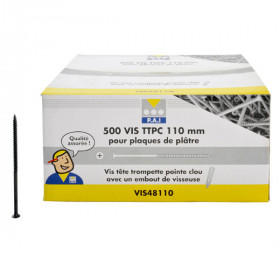Vis Tête Trompette 9 x 110 mm PAI, boîte de 500