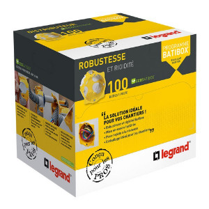100 Boîtes Ecobatibox 1 poste Legrand Prof 50mm 080013