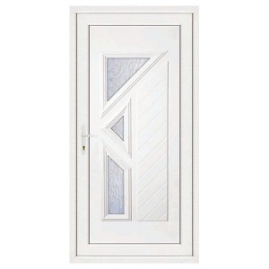 Porte d'entrée pvc LISA 3 carreaux poussant droit, 215 x 80 cm