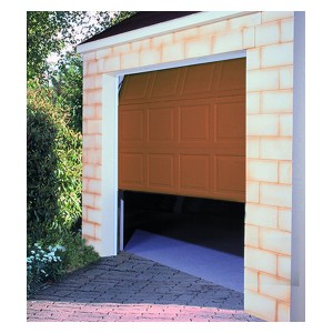 Porte de garage sectionnelle motorisée H 200 Larg 240 cm Chene