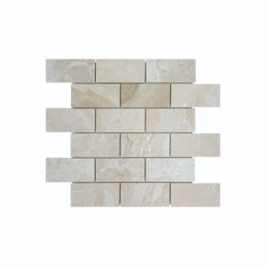 Mosaïque Beige Poli Marbre Droit 1042, Plaque 30,5 x 30,5 x 1 cm