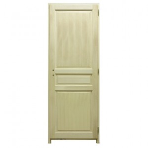 Bloc porte bois exotique 3 panneaux, 204x73cm, gauche traverse droite