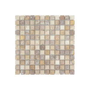 Mosaïque Mix Couleurs Travertin Naturel 1135, Plaque 30,5 x 30,5 x 1 cm