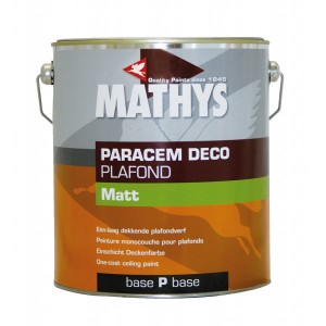 Peinture acrylique Paracem Deco Plafond Matt Mathys blanc, 10 litres