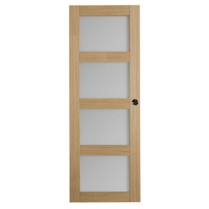 Porte intérieure Quartzo chêne 4 carreaux 204x83 cm, rive droite