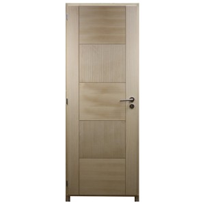 Bloc porte Izen bois exotique 5 panneaux, 204x73 cm, poussant droit