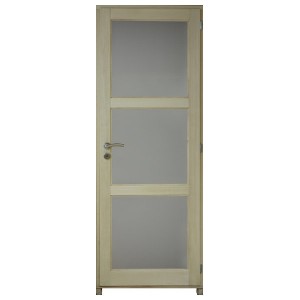 Bloc porte bois exotique clair 3 crx 204x83 cm, gauche traverse droite