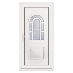 Porte d'entrée pvc LILOU blanche, poussant droit, 215 x 90 cm