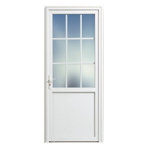 Porte de service pvc 9 carreaux poussant droit, 205 x 80 cm