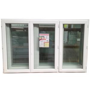 Fenêtre PVC 3 Vantaux 115 x 180 cm Blanc, Tirant Droit