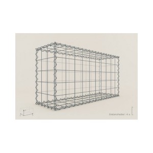 Gabion Cubique 100x100x30 - fil 4 mm - maille 5x10 cm