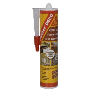 Mastic colle transparent SIKAFLEX Deco, la cartouche de 300g