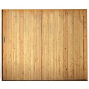 Porte de garage coulissante en bois sans hublots 200x300cm