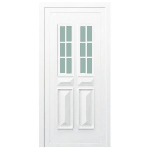 Porte d'entrée PVC Orne blanche, 200x90cm, poussant droit