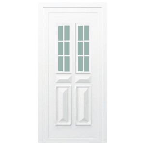 Porte d'entrée PVC Orne blanche, 215x90cm, poussant droit