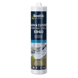 Mastic Silicone Sanitaires Blanc Bostik S960 pour Pierre 300 ml