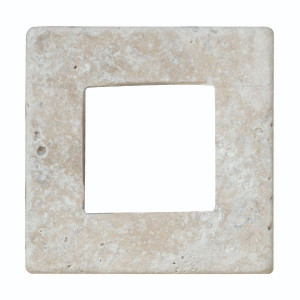 Carreau Carrelage Ivoire Percé Travertin Naturel 3672, 9,8 x 9,8 x 1 cm