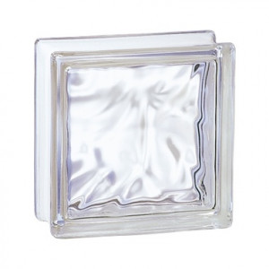 Brique de verre incolore 19x19x8 cm, aspect Nuage, 5 pièces, Prix Unitaire