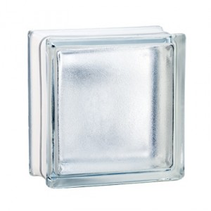 Brique de verre incolore 19x19x8 cm, aspect Satiné, Lot 5 pièces, Prix Unitaire