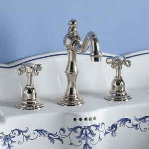 Mélangeur Lavabo Herbeau ROYALE 3 trous laiton brillant 