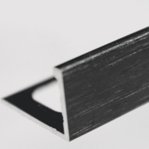 Baguette d'angle Alu pour Carrelage H 15mm x 2,5 m, Noir Brossé