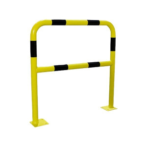 Barrière Protection 2x1m Noir Jaune ø 60 mm avec Platine Viso BAR620NJ