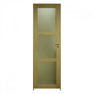 Bloc porte Chêne Ken 3 Vitrages 204x83 cm poussant Gauche