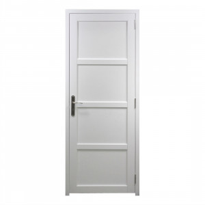 Bloc porte Tema enrobé Blanc 4 Panneaux 204x73 cm poussant Gauche